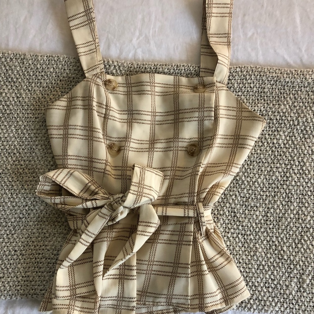 Tied plaid tank